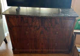 Comò antico fine 800 - legno pregiato piano in marmo scuro