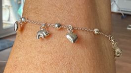 Hübsches Silber- Armband neu, mit Charms