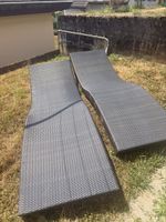 2 Sonnenliegen Rattan Optik Anthrazit guter Zustand