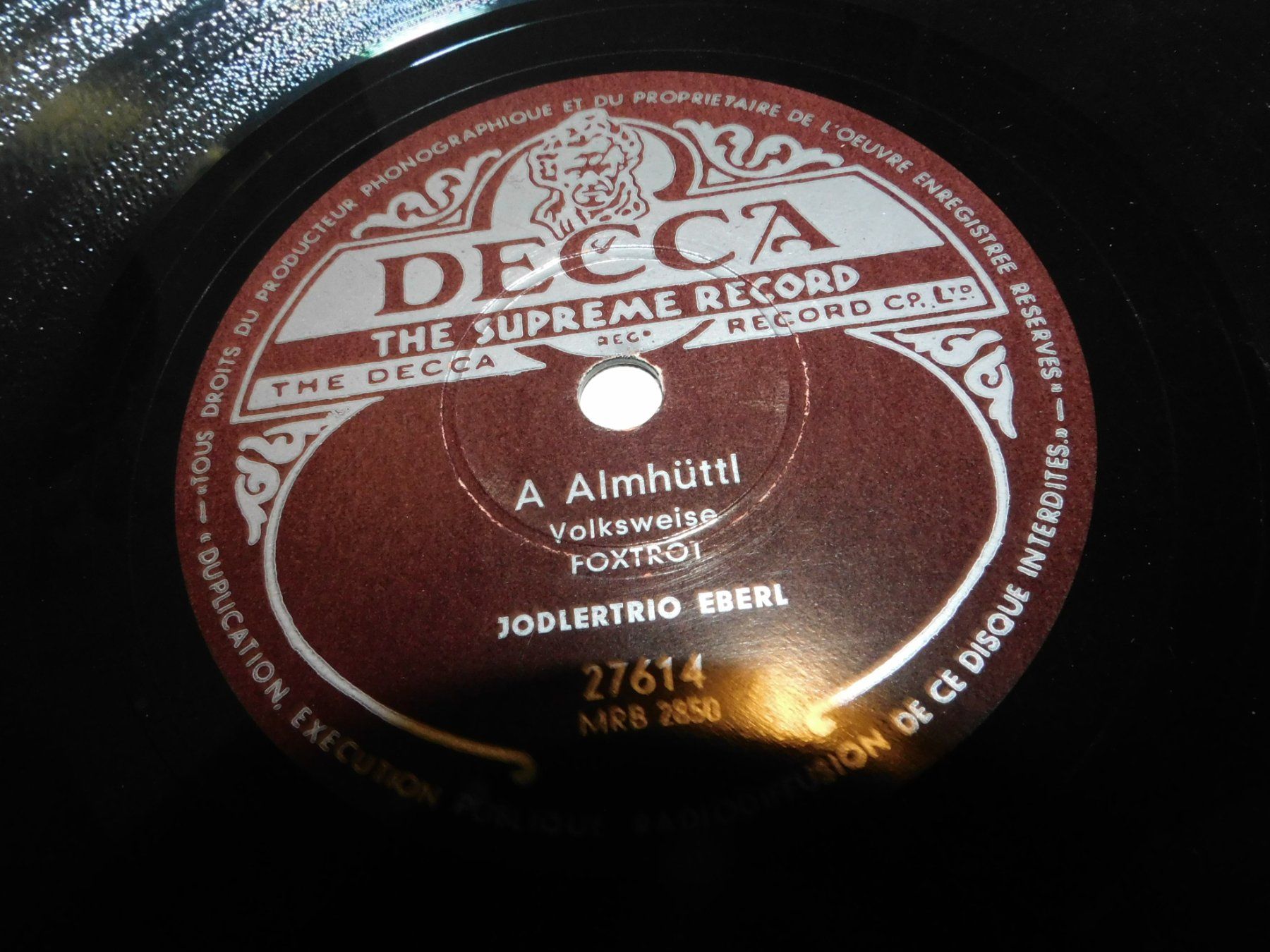 Dischi in vinile: Grammo LP Schellack - A Almhüttl - Jodlertrio Eberl – Usato da Sursee venduto da 76 2