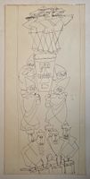 Lill Tschudi Original Zeichnung handsigniert 51x24cm