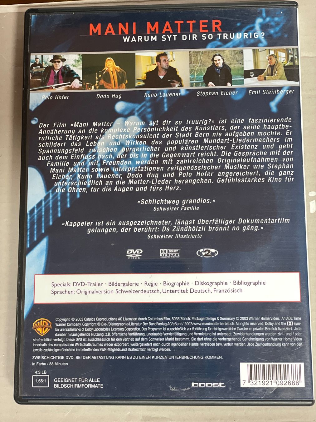 Alle DVDs: Mani Matter Dok RAR – Gebraucht aus Muri b. Bern von AdidasCollector 1