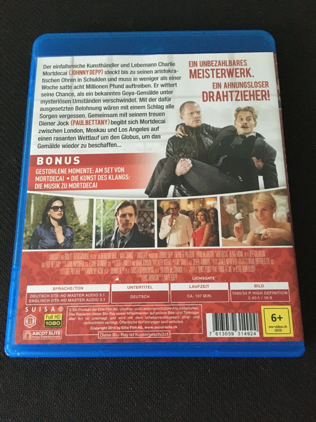 Tutti i DVDs: Mortdecai - Der Teilzeitgauner [Blu-ray] – Usato da St.Gallen venduto da MedienJoe 1