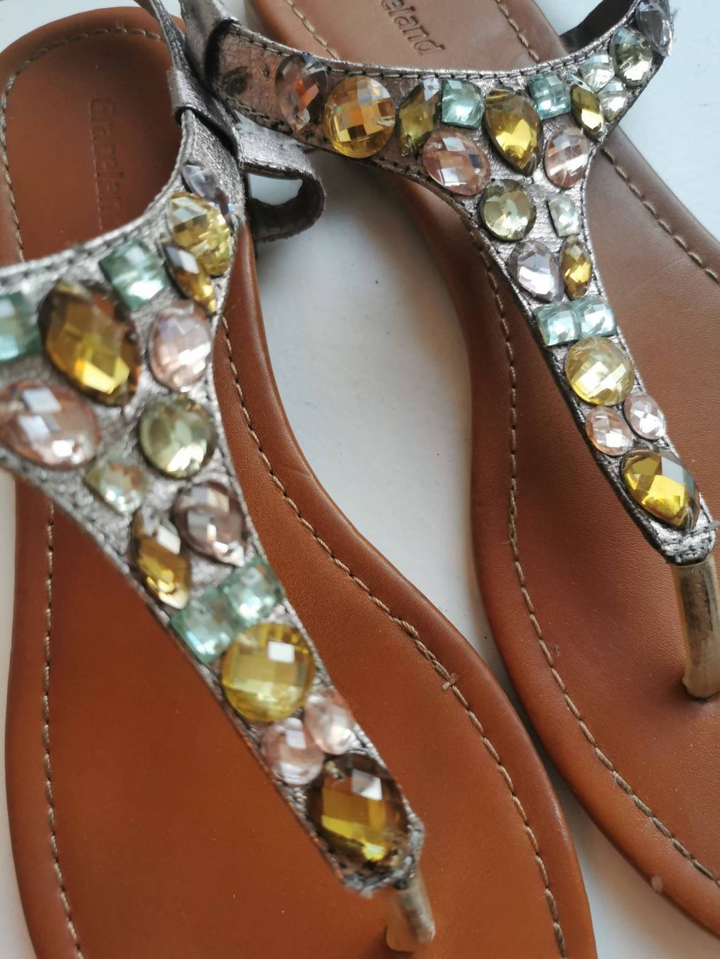 Damenschuhe: Sandalen in silber mit Steinen - 39 – Gebraucht aus Wettingen von JasminL92 1