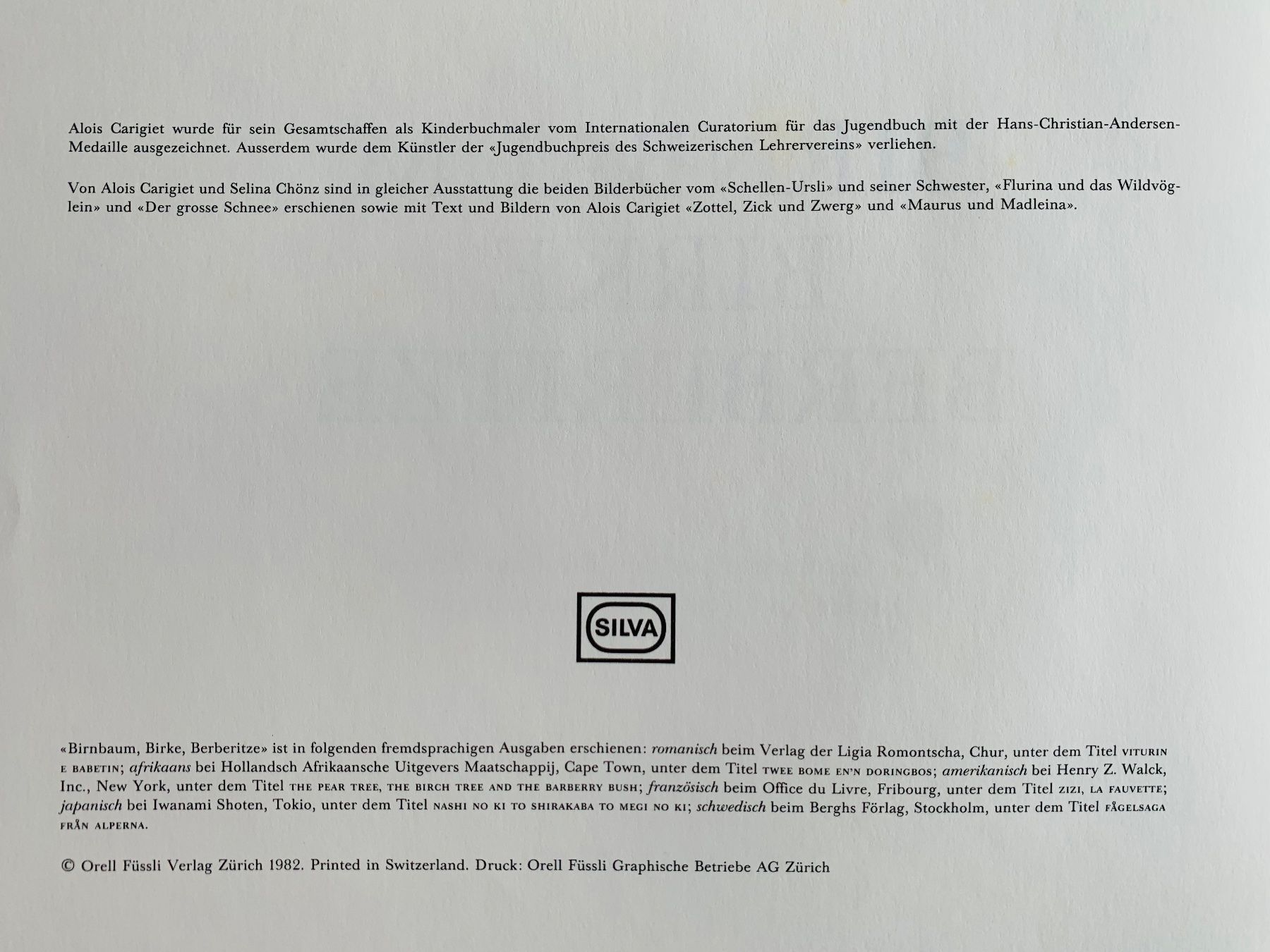 Libri: Kinderbuch: Birnbaum Birke Berberitze – Usato da Fehraltorf venduto da nolram75 1