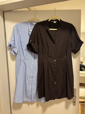 H&M Blusenkleider Set zwei Stück Grösse M schwarz blau