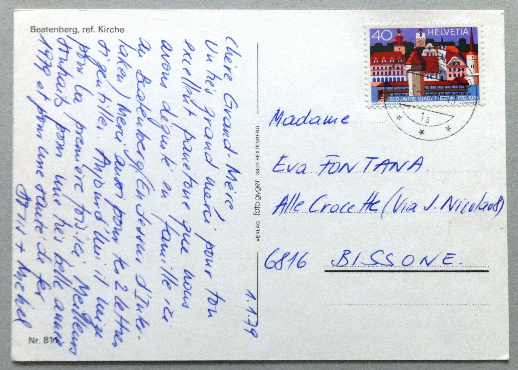 Cartes postales: Beatenberg, réf. Kirche – D'occasion à Fétigny par Billy2miny 1