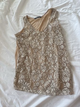 Damen Top Rene Lezard Spitze beige Grösse S guter Zustand