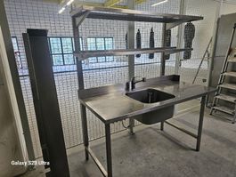 Gastro Edelstahl Spülbecken mit Regalen, Profi komplett!!