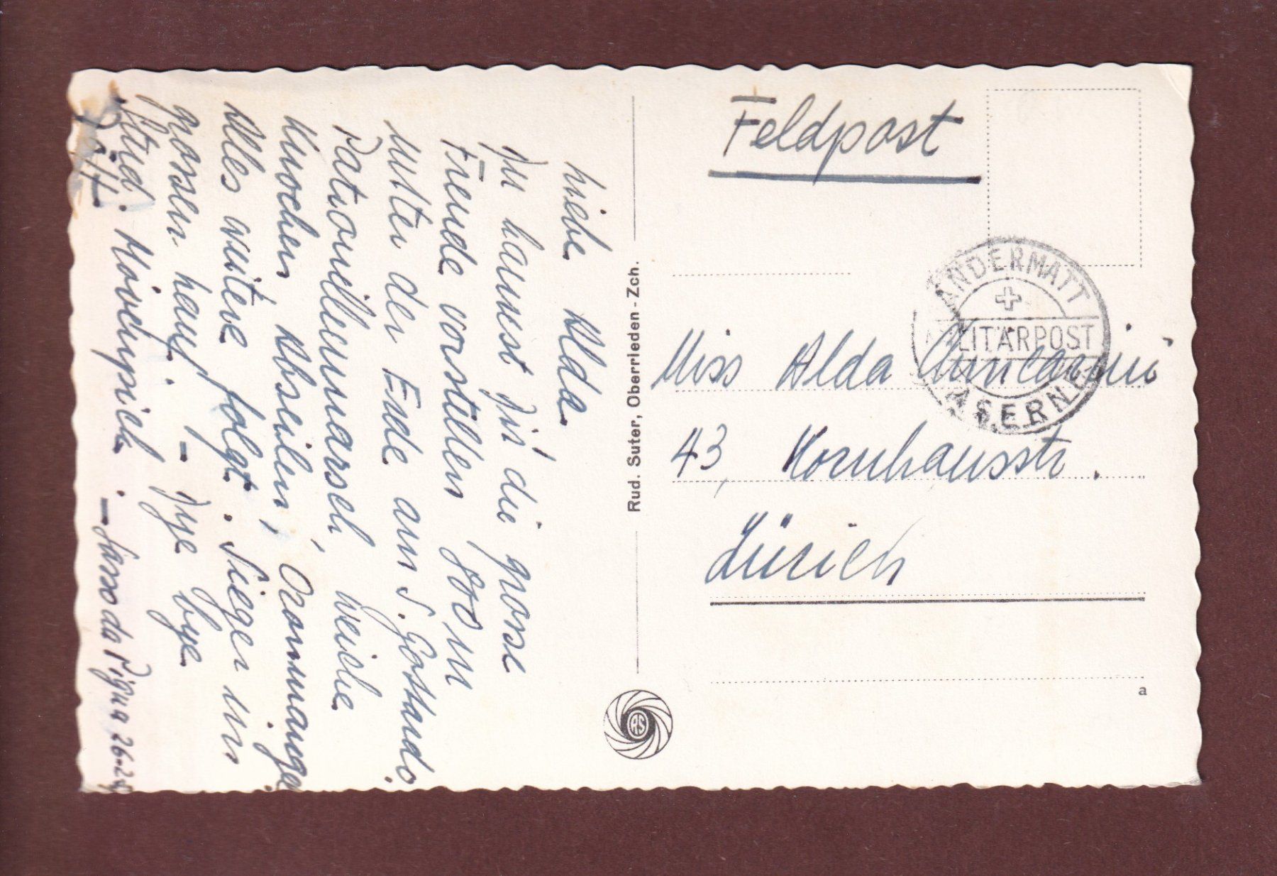 Cartoline postali: Blick vom PIZ LUCENDRO - Feldpost – Usato da Pully venduto da nicecards 1