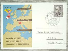 TR93 Carte Postale Suisse Journée du Timbre 1950