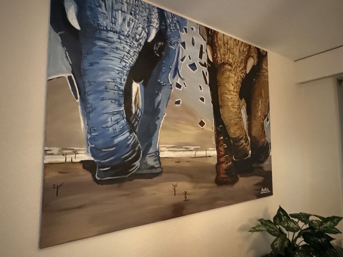 Dipinti: Grosses Elefanten Gemälde, Collision by KobelDraws – Nuovo (secondo la descrizione) da Schattdorf venduto da kobel666