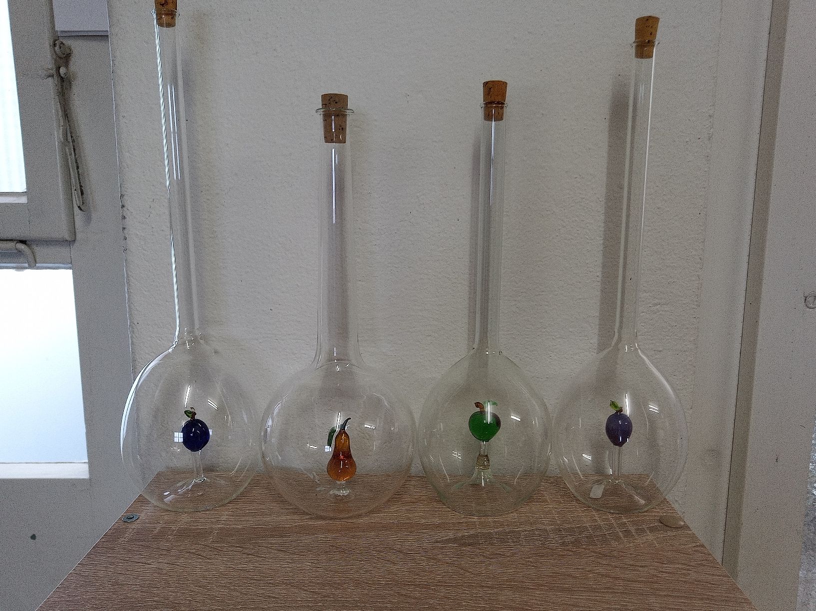 Altro: 4 Glasflaschen mit Früchte - Deko Flaschen - Schnapsflasche  – Usato da Reiden venduto da Zofi-Brocki 2
