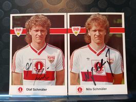 Nils & Olaf Schmäler - 2x Handsigniert VfB Stuttgart 80/90er