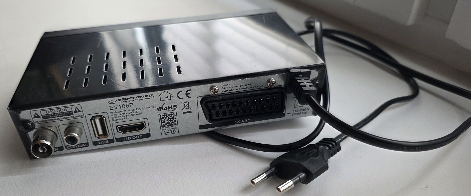 Ricevitori: DVB-T2 Receiver Esperanza EV106P mit Fernbedienung CH – Usato da Malans GR venduto da Surfyunkee 1