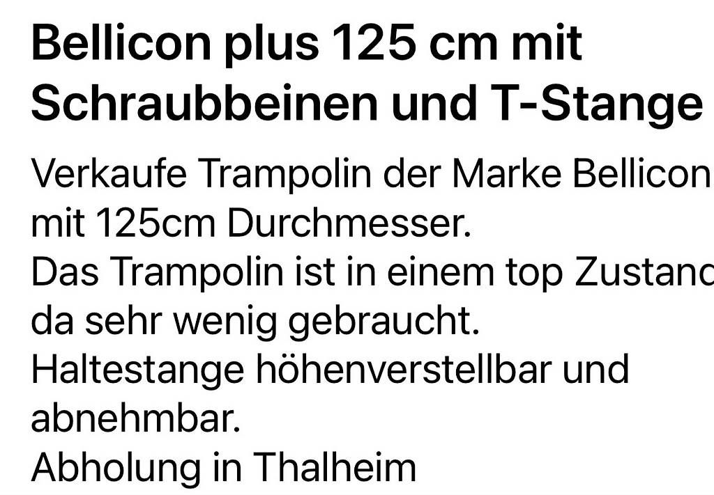 Trampolini: Bellicon Trampolin – Usato da Thalheim AG venduto da TonyaR 3