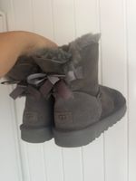 UGG Boots, Size 7/EU 38, Grey Colour with Bow Detail