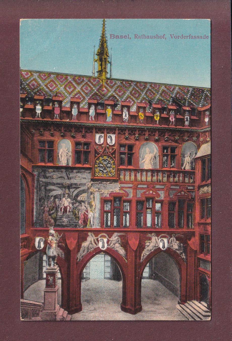 Ansichtskarten: BASEL - Rathaushof – Gebraucht aus Pully von nicecards
