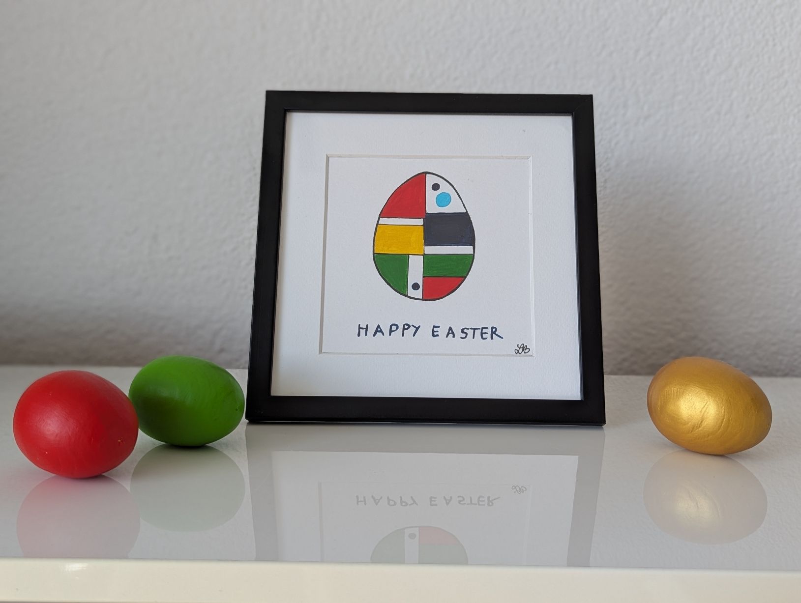 Cartoline: Handmade Easter Card - Unique Mondrian Egg Design – Nuovo e nell'imballaggio originale da Winterthur venduto da LaVieColor 1