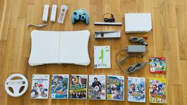 Nintendo Wii inkl. Balance Board, Zubehör & 9 Spielen [Wii]
