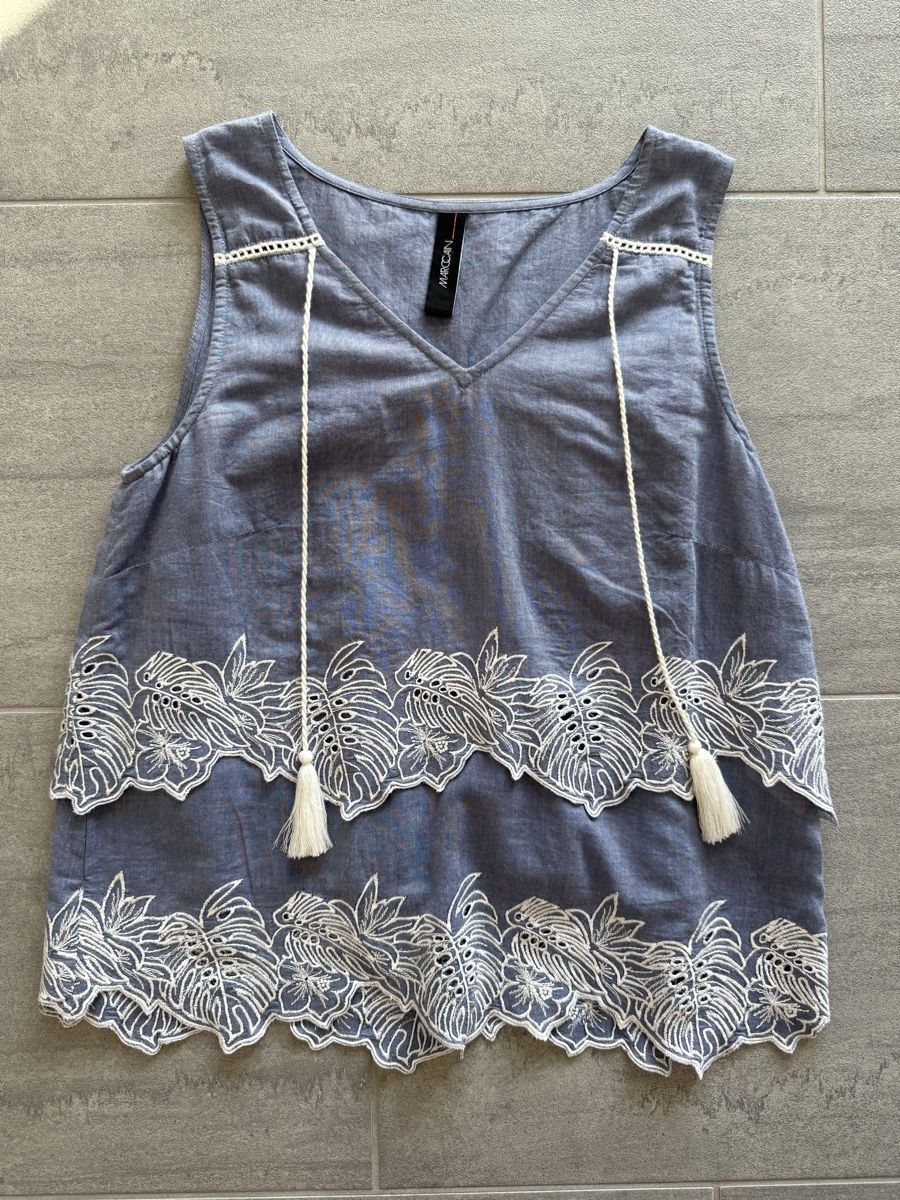 Top: Marc Cain Top aus Leinen – Nuovo (secondo la descrizione) da Buchs ZH venduto da KittyInStyle