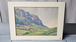 Superbe aquarelle Eugène-Louis JACOT GUILLARMOD (1872-1958)