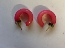 Boucles d'oreilles créoles roses Vif Vintage Été Bijoux A...