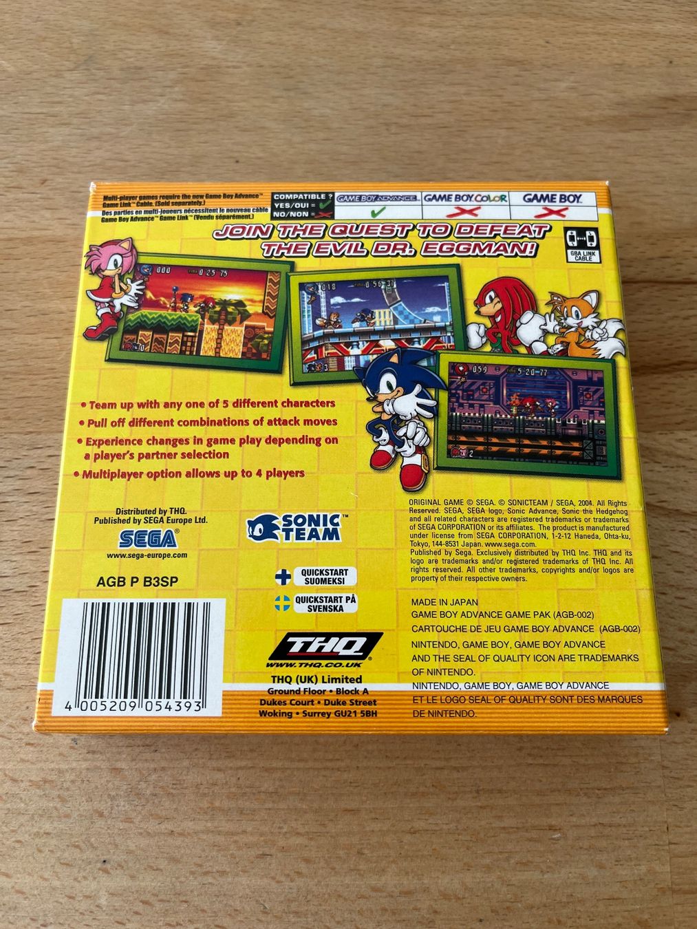 Nintendo Giochi: Sonic Advance 3 - Game Boy Advance GBA OVP – Usato da Thalwil venduto da ranx 1