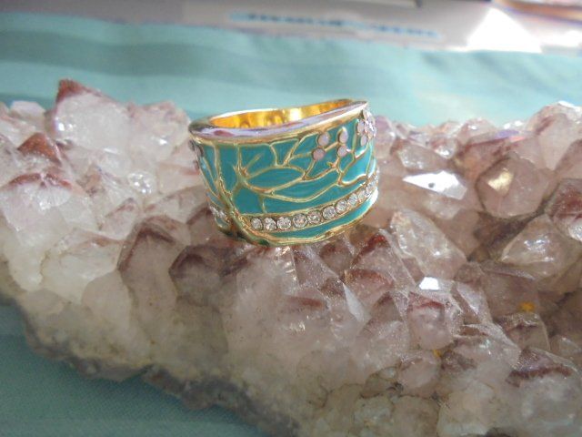 Anelli: Fingerring Türkis / goldig versilbert – Usato da Hinwil venduto da Glasperlen