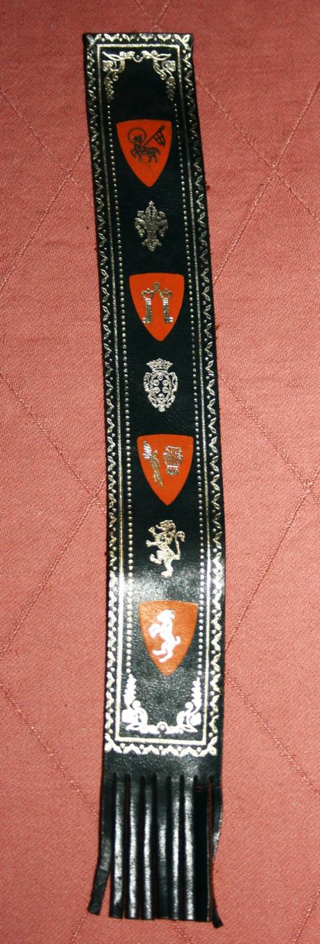 Sonstiges zum Sammeln & Seltenes: Buchzeichen Leder schwarz-orange-gold – Gebraucht aus Flüelen von Diversicum-Shop