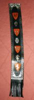 Buchzeichen Leder schwarz-orange-gold