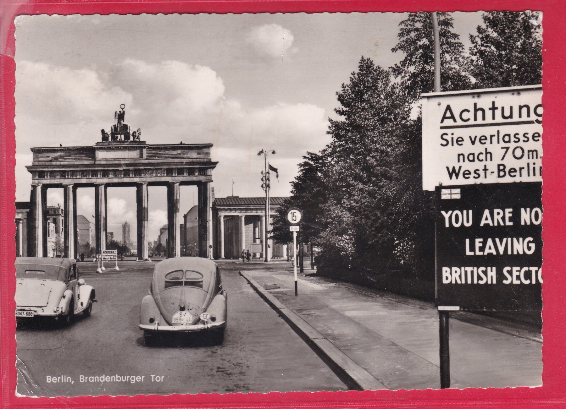 Cartoline postali: BERLIN, BRANDENBURGER TOR, 6.10.1950 – Usato da Oberrieden venduto da Gebirgsstelze