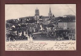 LAUSANNE - Partie avec la Cathédrale - 1902