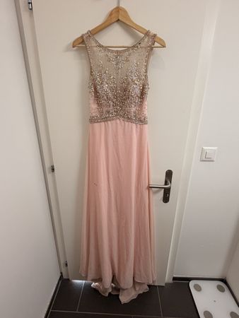 Evening dress pink size 40 Pronovias beaded condition fair