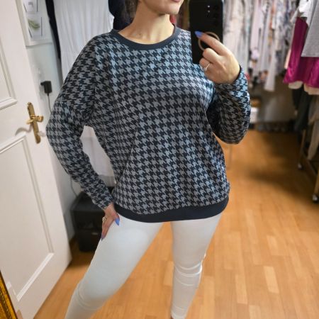 Pullover mit Hahnentrittmuster – Tchibo Essentials XL