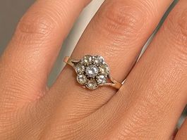 Gold Ring 14K mit 8 Diamanten