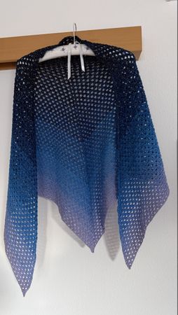 Gehäkeltes Dreieckstuch, Blau/Lila 💙💜