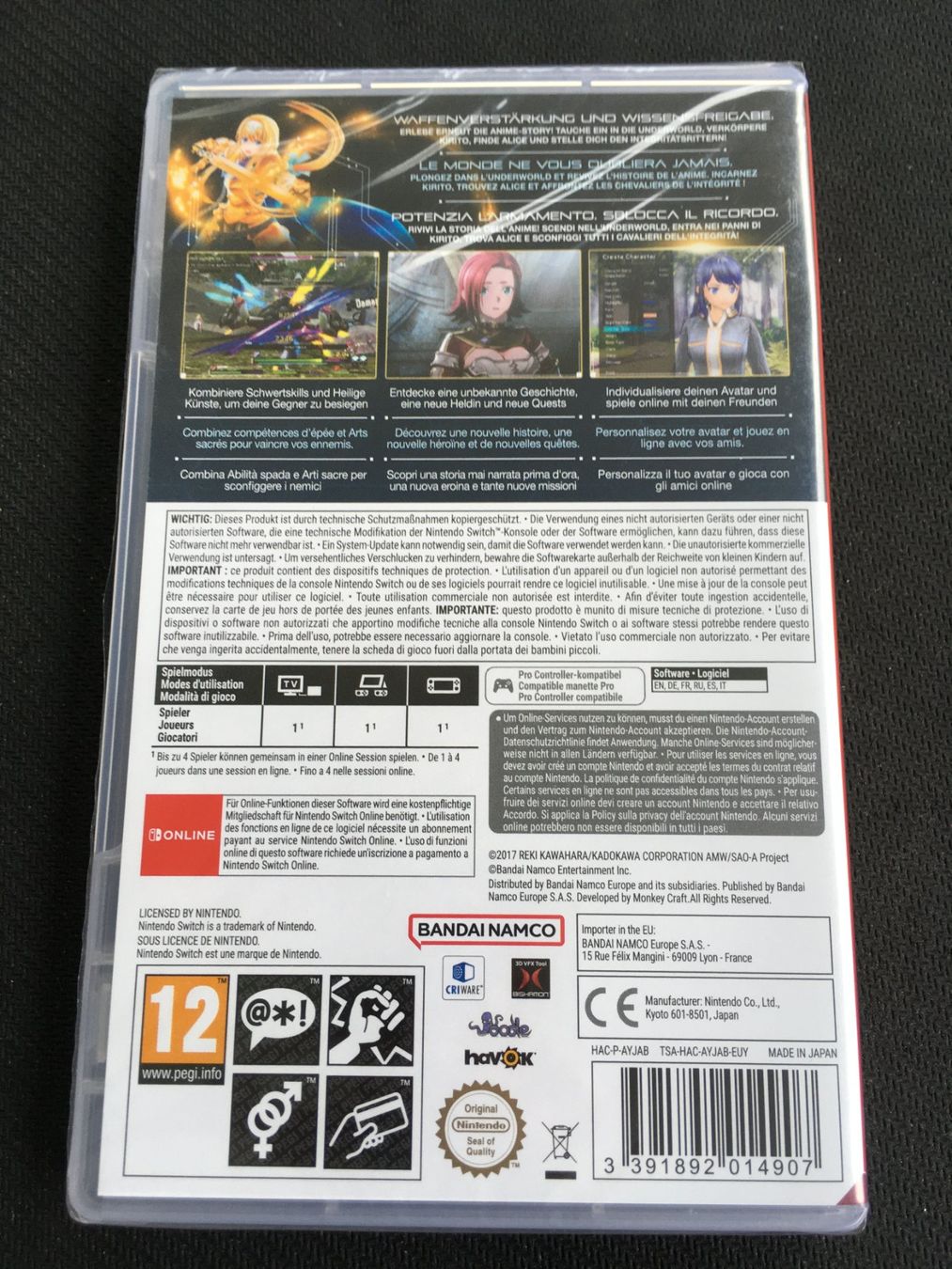 Nintendo Giochi: Sword Art Online: Alicization Lycoris - Switch (Neu/Sealed) – Nuovo e nell'imballaggio originale da St.Gallen venduto da sjosjo 1