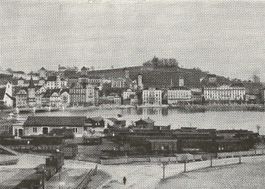 Luzern LU Bahnhofpartie um 1890 Glückwunschkarte v. ca.1960