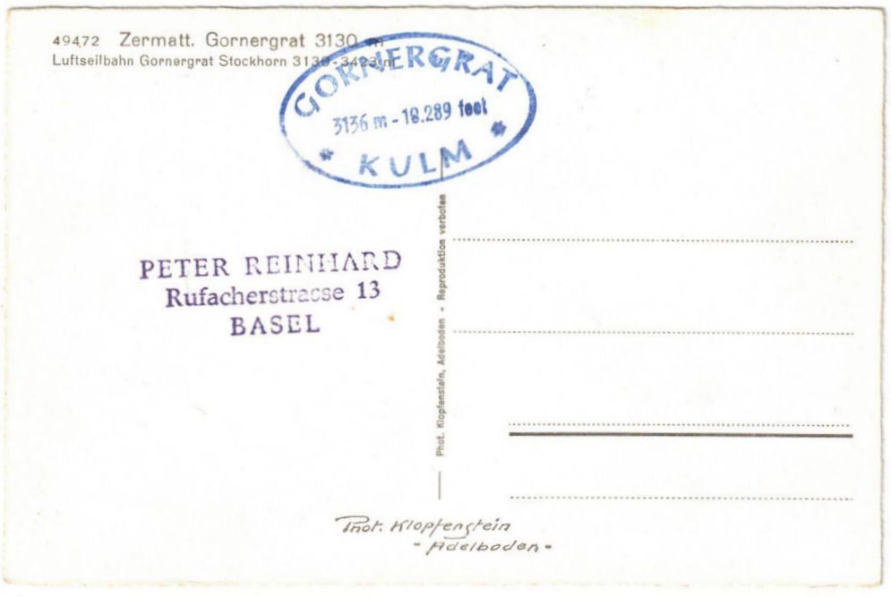Cartoline postali: Zermatt - Luftseilbahn Gornergrat--Hochtälli – Usato da Binningen venduto da Mountainrider 1