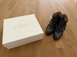 Chloe Stiefeletten schwarz mit Nieten akzeptabler Zustand