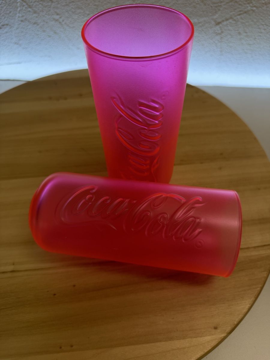 Gläser: Coca-Cola Becher pink Grösse L 2 Stck.  – Gebraucht aus Rotkreuz von GoldHeinz 6