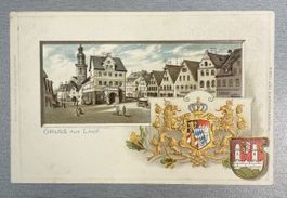 rare antike Deutschland Präge PK Gruss aus Lauf