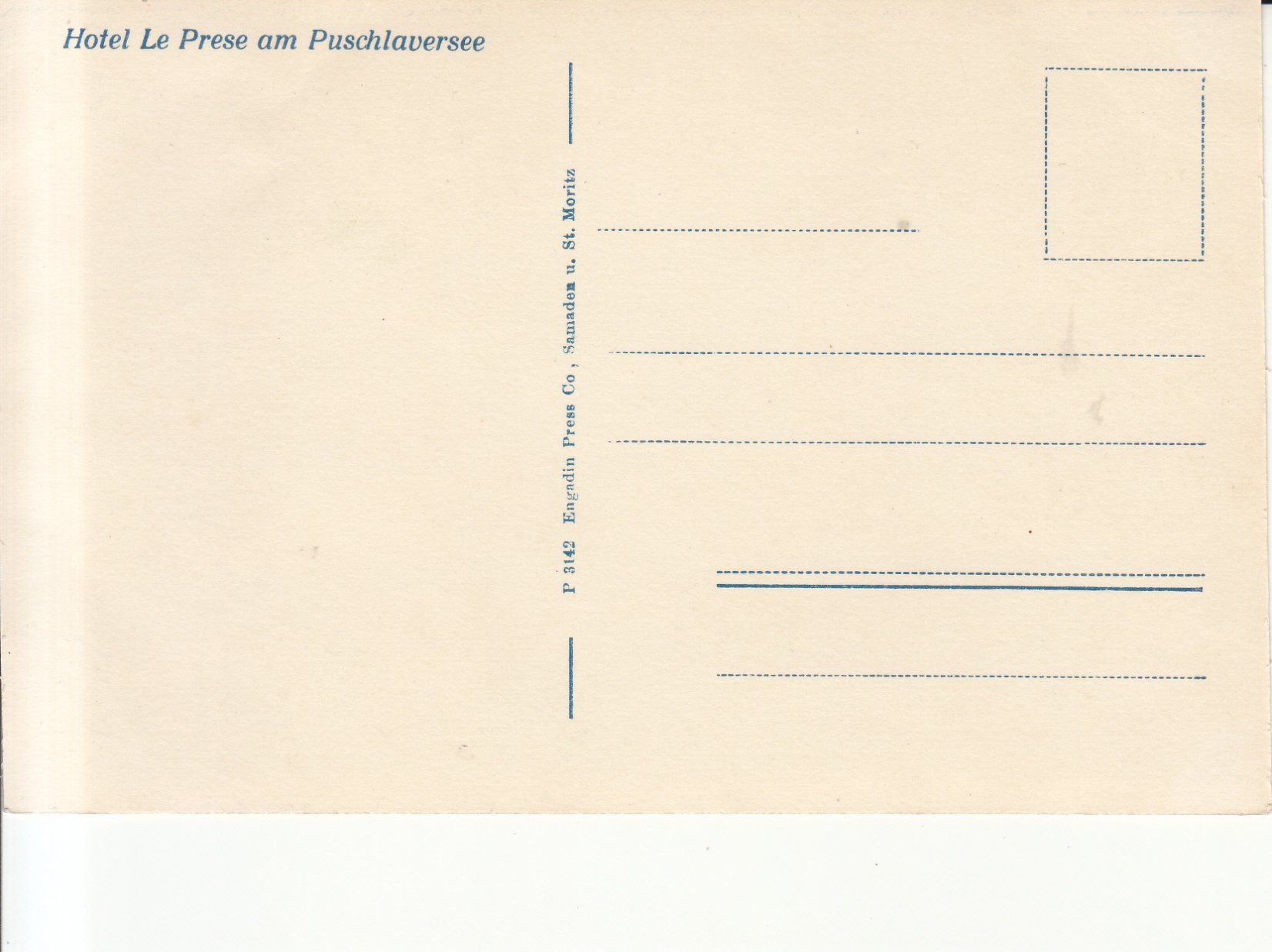 Cartoline postali: Le Prese Hotel ca. 1930 – Usato da Bürglen TG venduto da StampGraf 1