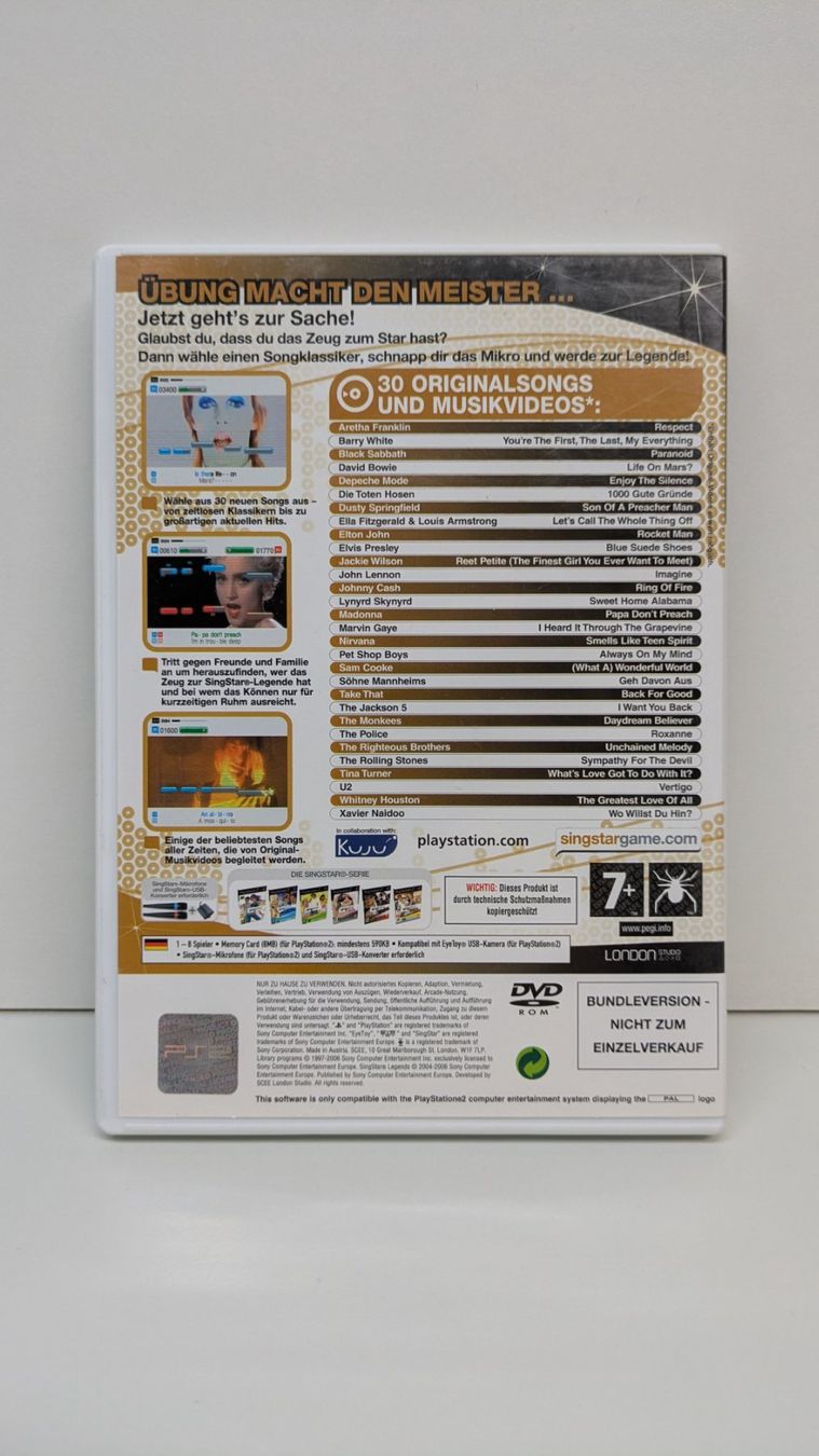 Giochi: Singstar: Legends - PlayStation 2 – Usato da Menziken venduto da mame18 2