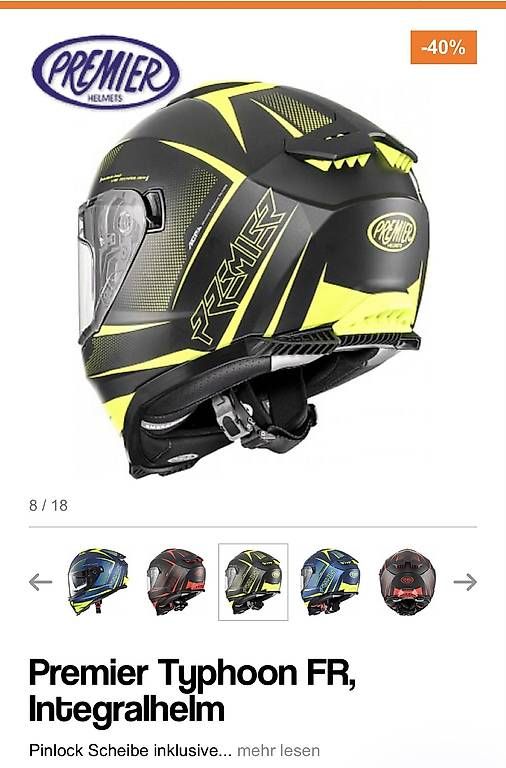 Caschi & visiere: Neu Premier Typhoon FR, Integralhelm – Usato da Luzern venduto da dfr_dx5r 4