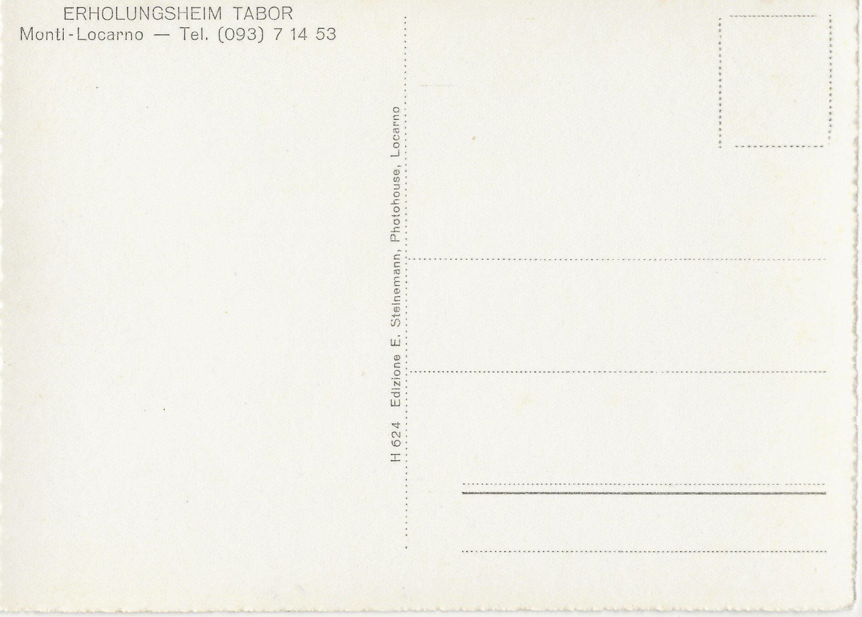 Cartoline postali: Erholungsheim Tabor, Locarno Monti – Usato da Frauenfeld venduto da Merk52 1