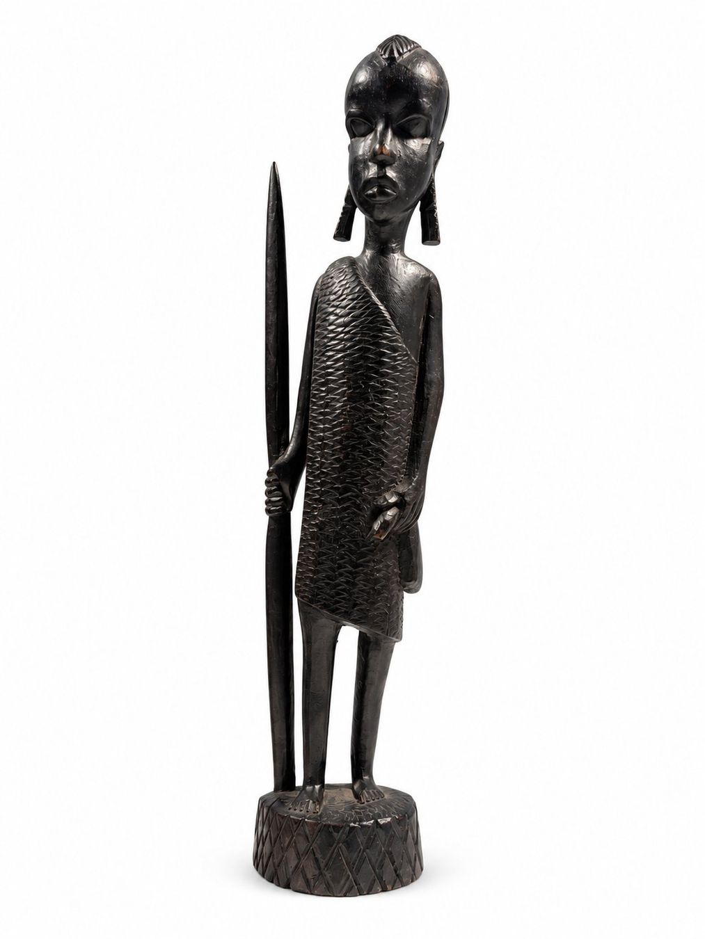 Sculptures & Statues: Dunkle geschnitzte Holzfigur mit langem Stab – D'occasion à Zollikerberg par lin_yc2n 6