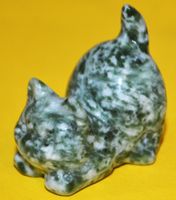Deko - Heilstein N-869 – Katze – Green Spot Jade