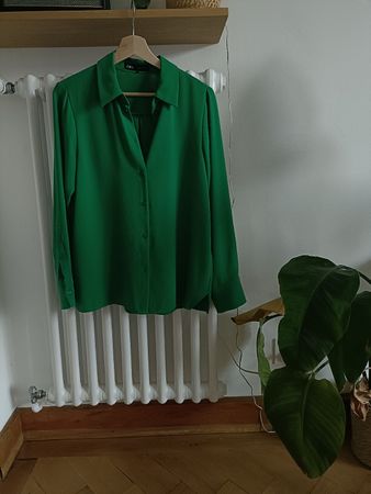 Chemise Zara vert manches longues - Taille S 